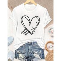 European Size [Personalized Grandma] Personalized Grandma T-Shirt | Customized  Gramma  Heart Shirt with Names, Casual Crew Neck S balta