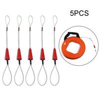 Non Slip Fish Tape Puller  Prevents Wire Breaking  Firmly Connects Wire and Fish Tape  5x Fish Shaped Buckle Set for Convenience raudona