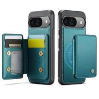 2 in 1 Detachable Magnetic Cards Solt Wallet Leather Case For Google Pixel 9 Pro XL 9Pro Removable Bag Pocket RFID Phone Cover For Pixel 9Pro XL mėlyna