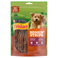 Friskies Beggin Strips suaugusiems šunims su lašinių skonio užpilu, 120 g