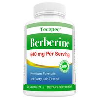 Berberine Dietary Supplement, 500 Mg Per Serving, 120 Capsules Per Bottle 120 Capsules