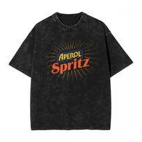 HEROLOR Fritzies Orange Juice Spritzs woman Men Cotton Washed Hot stamping Print TShirt Mens Summer Short Sleeve Tees S