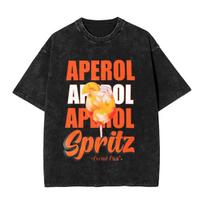 HEROLOR Fritzies Orange Juice Spritzs woman Men Cotton Washed Hot stamping Print TShirt Mens Summer Short Sleeve Tees S