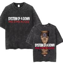 Washed Vintage System of A Down Wake Up Tour  T Shirts Men Women Rock Oversized T Shirt s Alternative Metal Merch Tshirts S