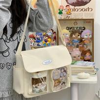 Japan Style Cute School Girl Crossbody Shoulder Bag Preppy Style Large Capacity Messenger Tote Transparent Ita Bag Kawaii balta