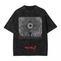 Manga Berserk Guts Graphic Tshirt Vintage Washed Oversized T Shirts Men Women Clothing Summer Cotton Short Sleeve Tees Tops S