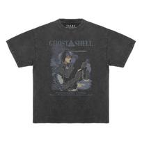Ghost in the Shell TShirt Japanese Anime Masamune Shirow Akira Washed Loose Drop Shoulder Retro Men Summer Oversize Cotton Tee S