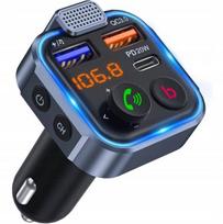 Transmiter Bluetooth Audio Fm Mp3 Bt Szybka Ładowarka 3X Usb Rgb Qc 3.0 Led