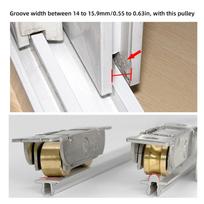 4PCS Double Rollers Sliding Door Roller Tandem Rollers Stainless Steel Concave Wheel Roller With Screws 4PCS