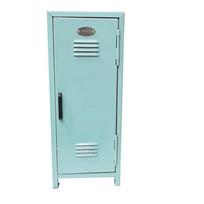 New Mini Makeup Storage Box Iron with Lock Vertical File Cabinet Large Space Piggy Bank Desktop Storage mėlyna