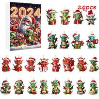Enchanting Christmas Blind Box Advent Calendar Featuring 24 Adorable Dragon Ornaments Box A