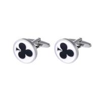 Luxury Poker Chip Cufflinks with Oil Drip Design for Stylish Men Diamonds, Hearts, Spades and Clubs Pattern Button