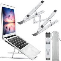 Ergonomic Aluminum Alloy Foldable Laptop Stand, 7 Adjustable Angles, Sand-Blasted Anti-Slip Stable Computer Holder