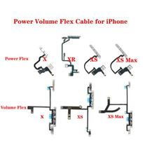 Power On Off Flex Cable For iPhone X XR XS Max Switch Control Volume Button with Metal Replacement Parts X Volume