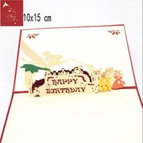 3D Hot Pop Up Happy Birthday Cards Invitation Cake Greeting Card Business Kids Gift Tourist Postcard For Friend Dad Mom Present