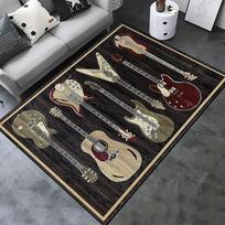 1 vnt. Muzikos instrumentų gitaros rašto plotinis kilimas Svetainės grindų kilimėlis Kilimas Koridoriaus durų kilimėlis Verandos kilimas Namų kambario dekoras 40x60cm