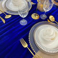 Luxurious Velvet Table Runner, Wedding Reception Baby shower Decora, Soft Table Linen Overlay, WeddingTable Runner Room Decor 10pcs 45x45cm karališkos mėlynos spalvos