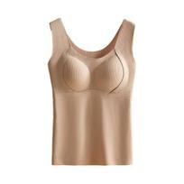Terminė berankovė moteriška palaidinė, apatinis trikotažas, paminkštinta kamisolė, apatiniai marškinėliai, žieminis šiltas bazinis sluoksnis šaltam orui 3XL chaki