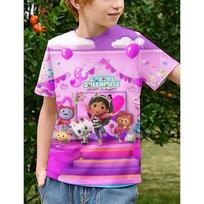 Gabby Dollhouse TV series 3D Printing children T-shirt High Quality Comic Kids Summer Boys/girls O-neck Comfortable Soft Tees  3D Printed Anime TOPS 110