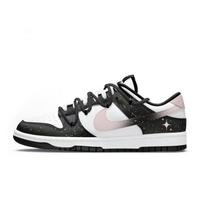 Nike Dunk Abrasion Resistant Low top Skateboard Shoes Unisex Black Pink CW1590-100(Team1463-) 36.5