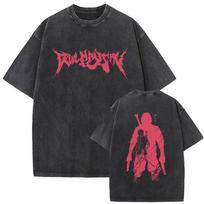 Washed Vintage Game Devil May Cry Dante Print T Shirt Otaku Lover Men Short Sleeve Tshirt Male Gothic Casual Oversized T Shirts S