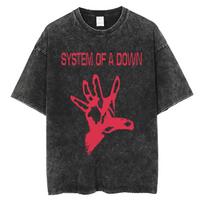 Washed Vintage System of A Down Toxicity Music Album Cover Tshirt Men Rock Oversized T Shirt s Alternative Metal Merch Tshirt S