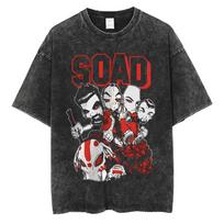 Washed Vintage Rock Band System of A Down Graphic Tshirt Men Women Rare Alternative Metal Kawaii Cute Funny Oversized T Shirts S