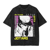 JoJos Bizarre Adventure Jotaro Kujo T Shirt Harajuku Washed TShirt Aummer Short Sleeve Tees Men Women Oversized Clothing S