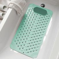 Strong Suction Cup Bathtub Non-Slip Mat for Elderly - 27.56x14.17 Inch PVC Anti-Slip Shower Safety Pad, Easy Clean Green Bathroom Floor Mat