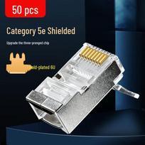 Cat5e Shielded RJ45 8-Pin Network Connector, 6u Gold Plated