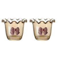 with Bow Dessert Bowl Wide Mouth Yogurt Bowl Cute Glass Bowl  Dessert Bar 2PCS