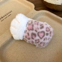 Leopard Print Cat Paw Hairpin Creative Shape Material Hair Clip for Forehead Bangs Funny Cat Paw Bang Clip Side Bangs Styling rožinė