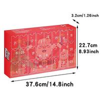 Calendar Advent 24 Days Christmas Advent with Truck Toys Educational Toys for Kids Boys Girls Son Children Playroom Daycare 24PCS raudona