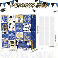 2026 Graduation Advent Box 2026 Holiday Advent 16-Day Grad Congratulation Packaging Inner Box For Graduates Students High School 30x30x7cm mėlyna
