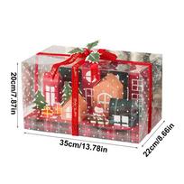 Countdown to Christmas Boxes House Advent Calendars Box Safe and Harmless Cardboard Treasure Boxes for Storing Candy Snow Crisp M raudona