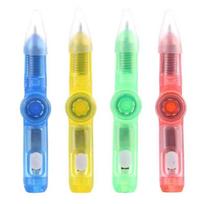 Fingertip 4Pcs Gyro Pen Set Decompression Rotating Led Light Ballpoint Pen Children'S Gift Toy With Built-In Light