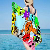 Colorful Sprun-ki Robot Party Beach Towel, Super Soft Microfiber, Gift for Her/Him, Birthday, for Pool, Beach, Travel, Home Decor Fan gifts 70cmx140cm(27x55inch)