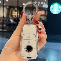 Raktų pakabuko automobilio rakto dėklo dangtelis, skirtas Mercedes Benz Maybach S580 ABCM-CLA-CLS-EG-GLB-GLE-R-SL klasė AMG EQC GLA W213 GLC200 GT43 juoda