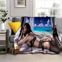 3D Tifa Aerith Sexy Lace Girl Žaidimas Animacinių filmų antklodė, Minkšta antklodė namams Miegamojo lova Sofa Piknikas Biuro užtiesalas vaikams 76x102cm(30x40in)