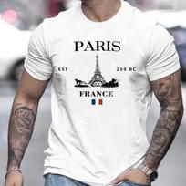 Print Men's Crew Neck Fashionable Summer Spring Athletic Style Comfort Fit T-Shirt Short Sleeve Sports Comfortable T-shirt M balta