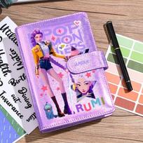 Kpop Medžiotojai Lazerinis Sąsiuvinis Studentų Žurnalas Kietas viršelis Palaidų lapų Animacinis Anime purple-rumi violetinė