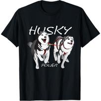 Siberian Husky Power Awesome Cute Husky T-Shirt S juoda