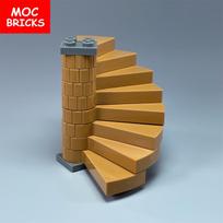 Rinkinys MOC Plytos Miesto Pilies Laiptai Spiralinis Laiptelis 40243 Atrama 1x1x5 40244 Surinktos Dalelės Statybiniai Blokeliai