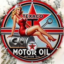 Texaco Vintage Gasoline Retro Metal Sign Man Cave Garage Wall Decor Weatherproof Rustic Tin Plaque 20x20 įvairiaspalvis