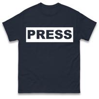 PRESS Palestinos Marškinėliai T-shirt Vyriški Moteriški Unisex Viršutiniai drabužiai Marškinėliai Įkvėpti žurnalisto Motaz Azaiza M