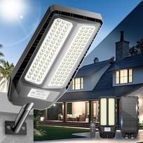 "Adewalk" 700 W saulės gatvių apšvietimas su nuotolinio valdymo pulteliu, IP66 vandeniui atsparūs saulės žibintai, skirti naudoti lauke su judesio jutikliu, 6500 K saulės žibintai, itin ryškūs LED saulės prožektoriai, skirti sodams, garažams, keliams