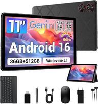 "Android 16" planšetinis kompiuteris 11 colių, 36GB RAM, 512GB ROM/1TB TF, dviejų SIM kortelių 4G LTE + 5G WiFi, 90Hz HD IPS ekranas, aštuonių branduolių, "Widevine L1", WLAN, GPS, planšetiniai kompiuteriai su klaviatūra / dėklu / ausinėmis / pele / jutik