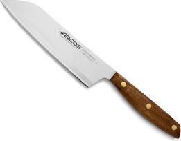 "Arcos Nordika" serija - "Santoku" peilis - Nerūdijantis plienas "Nitrum" - Geležtė 190 mm - Ovengkol medinė rankena 100 % natūrali FSC - 100 % perdirbta pakuotė - Spalva ruda