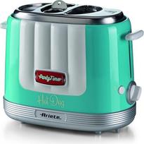 "Ariete 206 Hot Dog Maker Party Time", dešrainių kepimo įrenginys, 650 W, 5 kepimo lygiai, 4 kepimo vietos, automatinis išmetimas, šviesiai mėlyna spalva