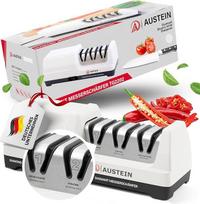 "AUSTEIN" deimantinis elektrinis peilių galąstuvas TG2202 - 3 fazių 20 laipsnių peilių galąstuvas su magnetiniu drožlių rinktuvu